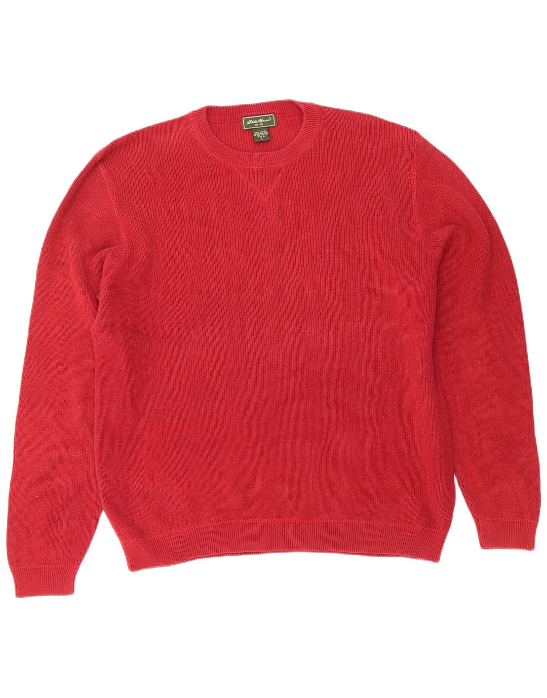 EDDIE BAUER Suéter alto con cuello redondo para hombre, algodón rojo grande