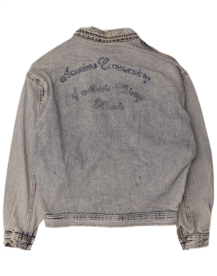 Vintage hombres chaqueta de mezclilla Reino Unido 38 algodón azul medio