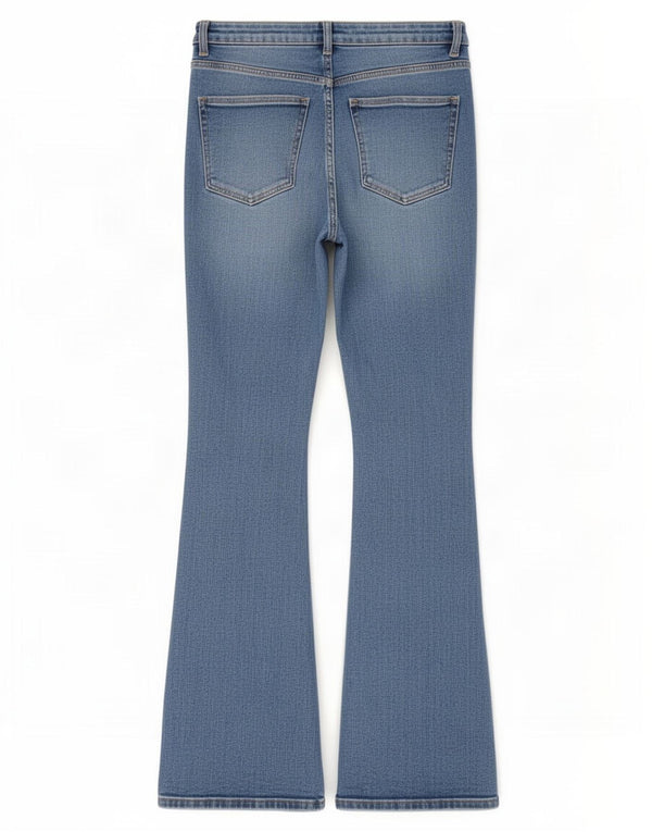Zara Jeans Acampanados De Tiro Alto Para Mujer EU 36 XS W26 L32 Algodón Azul