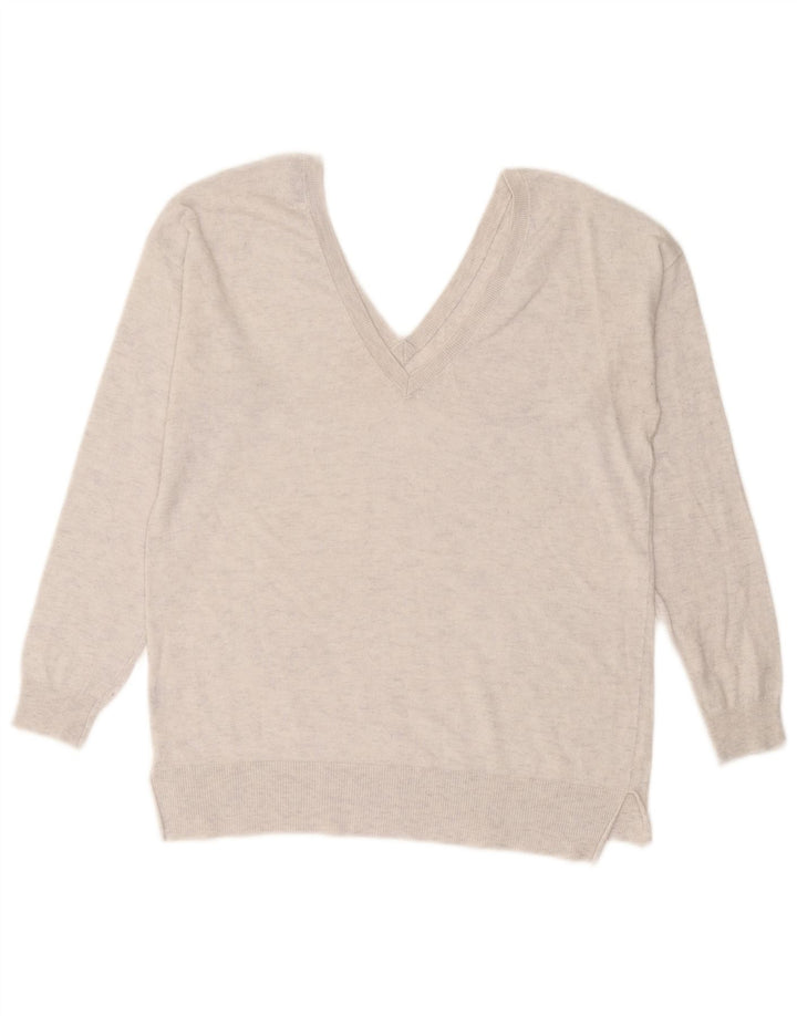 Zara Suéter con Cuello en V para Mujer UK 46 Grande Gris