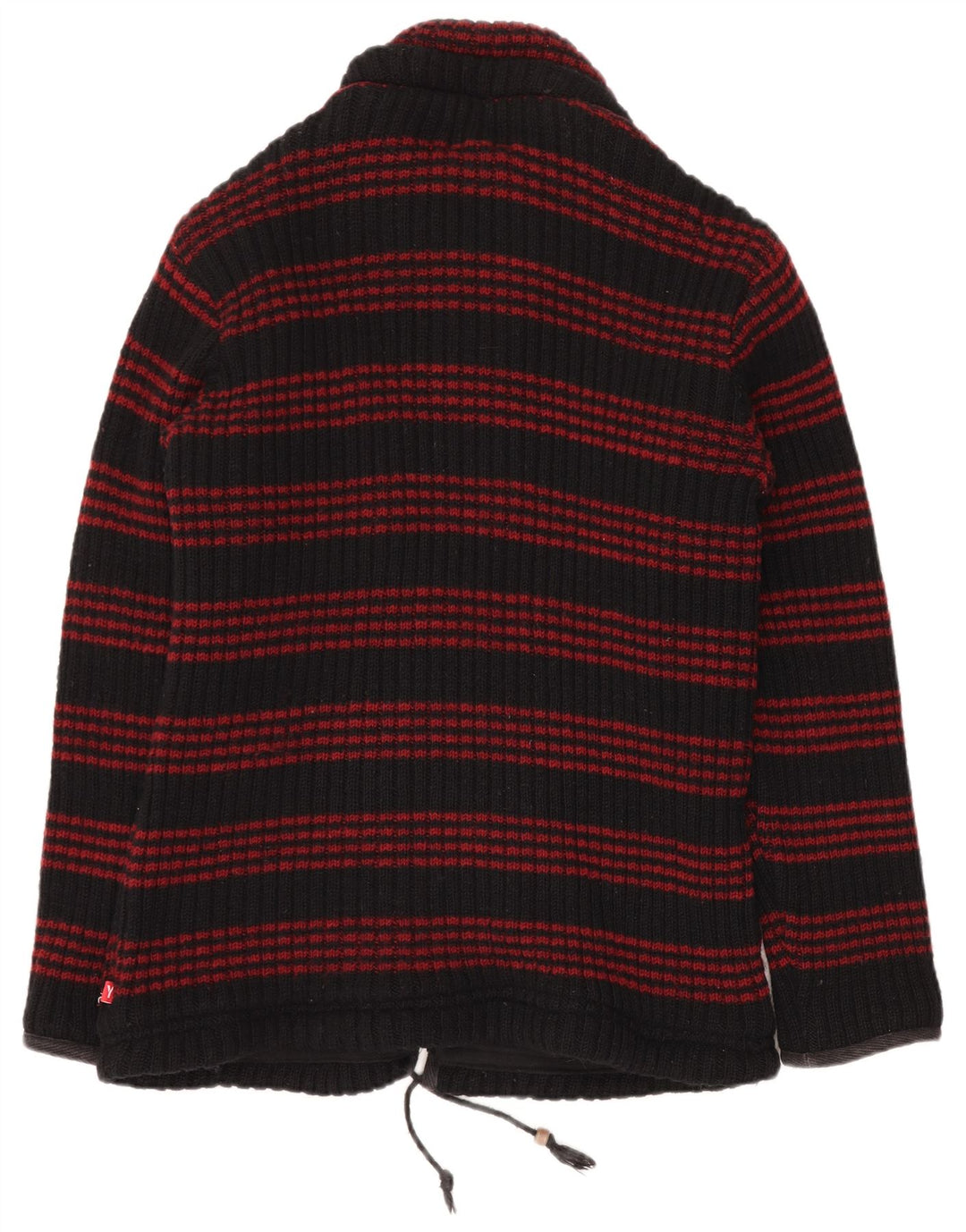 HIMALAYA Suéter tipo cárdigan para hombre XL Lana a rayas negras