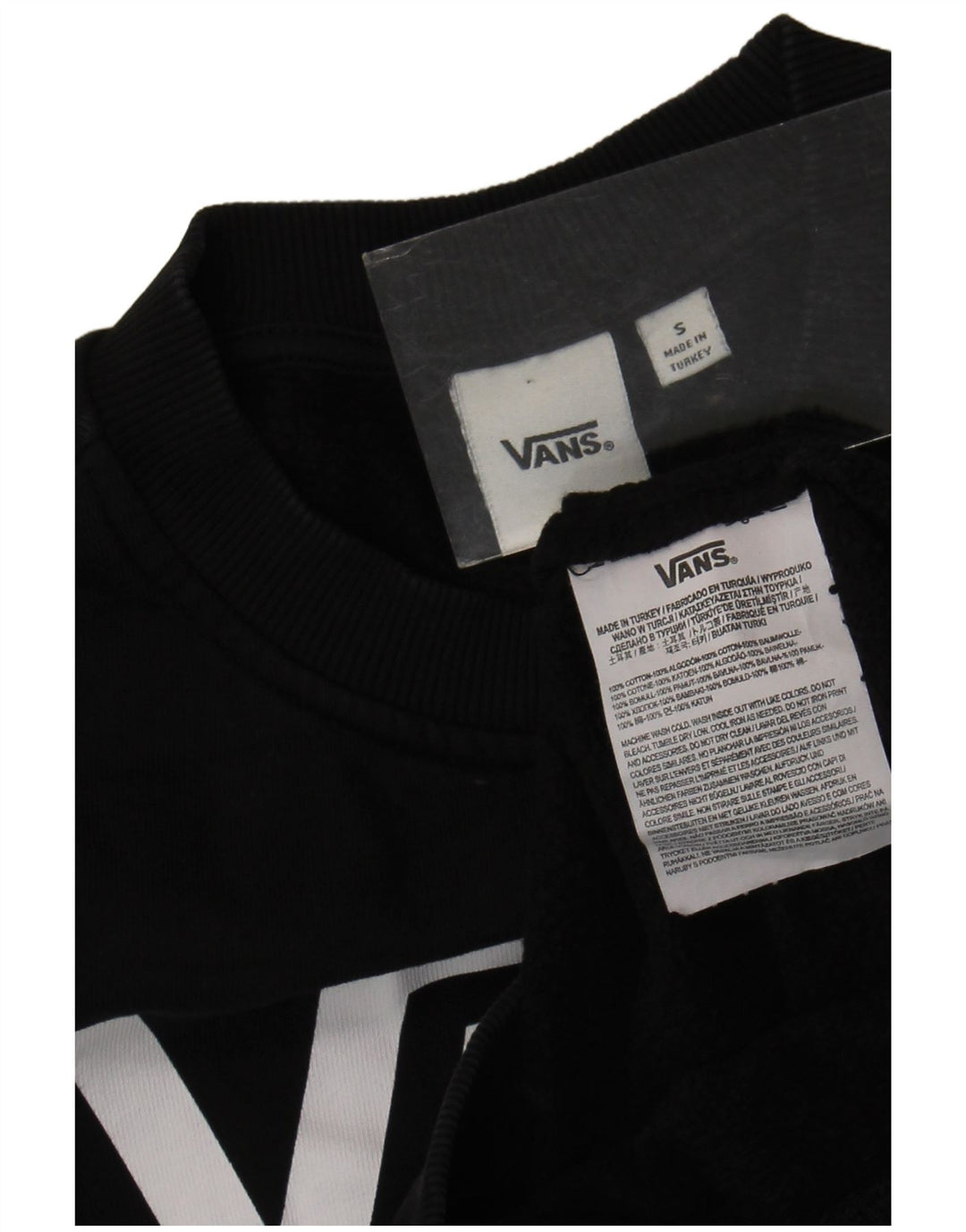Vans Sudadera gráfica para mujer Jumper UK 10 Small Black Cotton