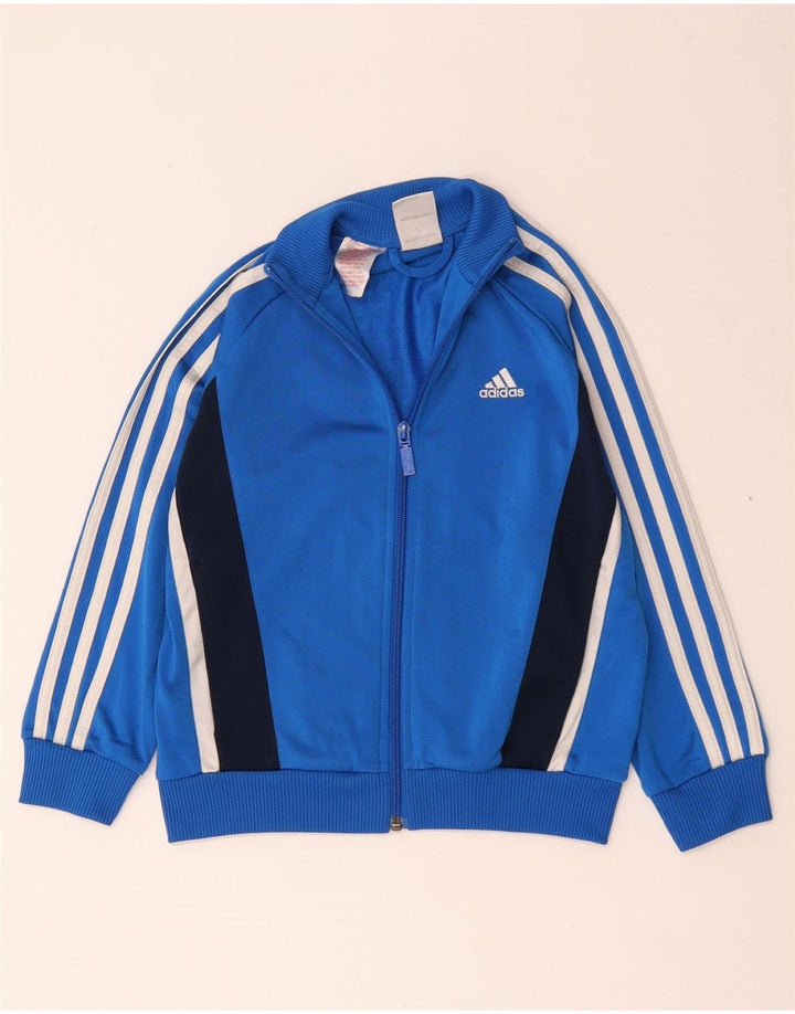 Adidas - Chaqueta de chándal para niño, 7-8 años, color azul, poliéster