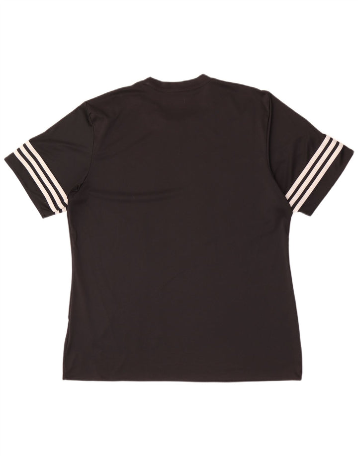 Adidas Mens Climalite Camiseta Top Grande Negro Poliéster