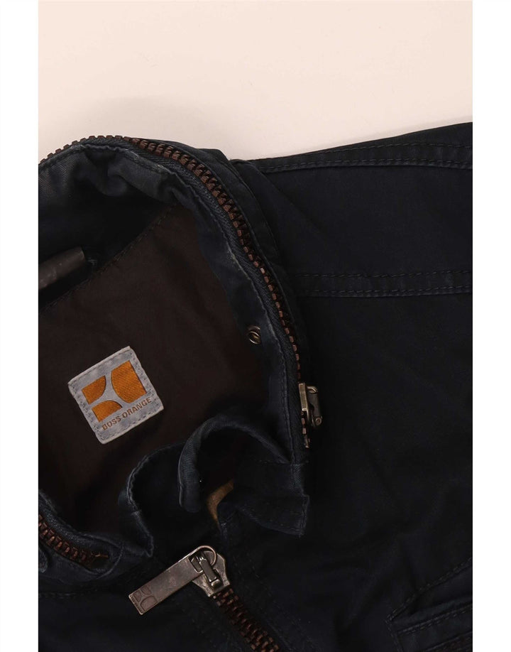 Hugo Boss Chaqueta utilitaria con capucha para hombre UK 38 Medium Azul marino