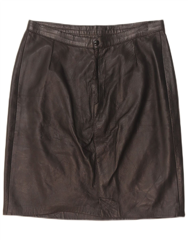 Falda de cuero vintage para mujer W28 Negro medio
