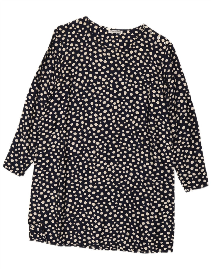 Cacharel Vestido recto de manga larga para mujer EU 38 Mediano Azul marino Lunares