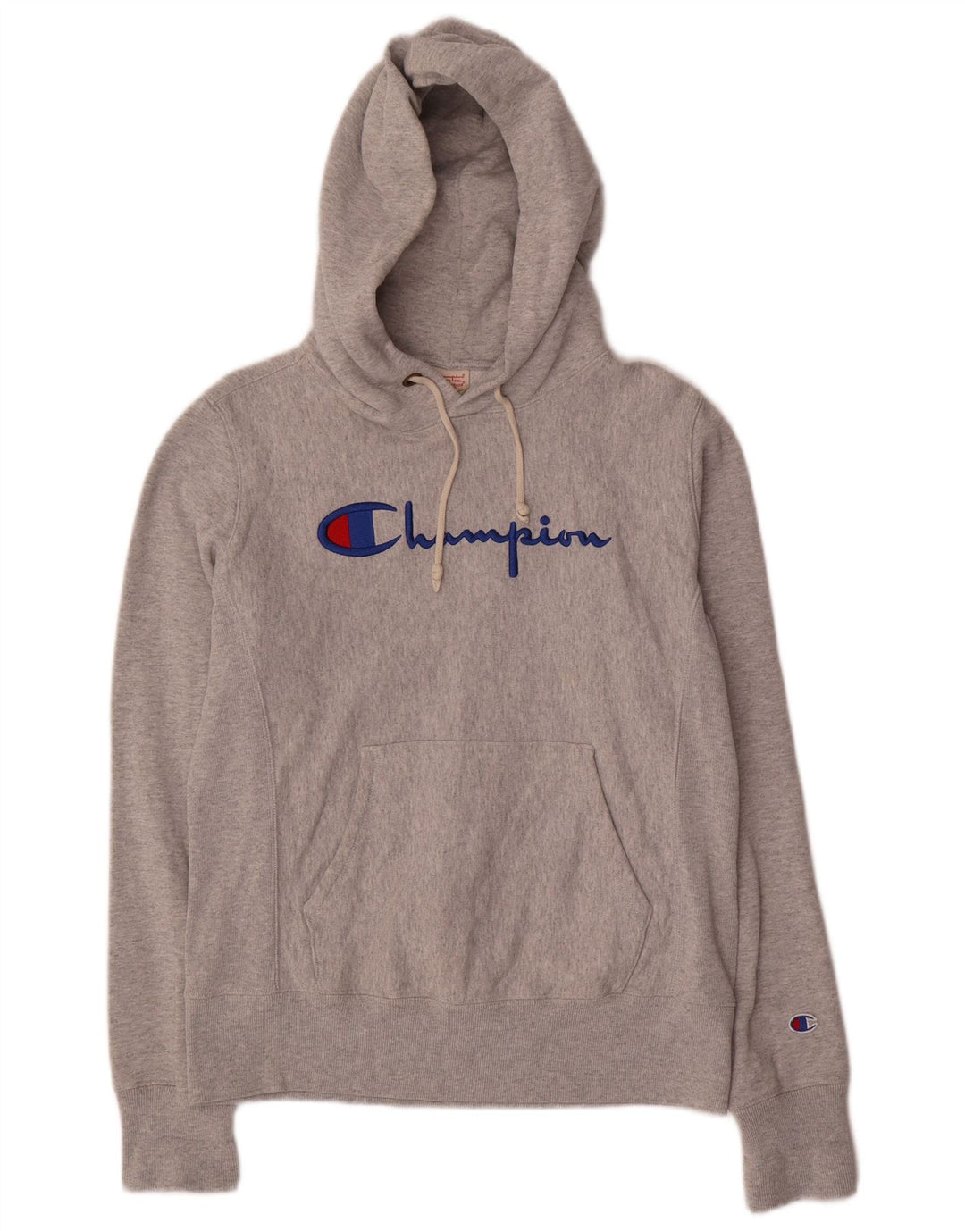 CHAMPION Jersey con capucha gráfico de tejido inverso para mujer UK 40 Gris medio