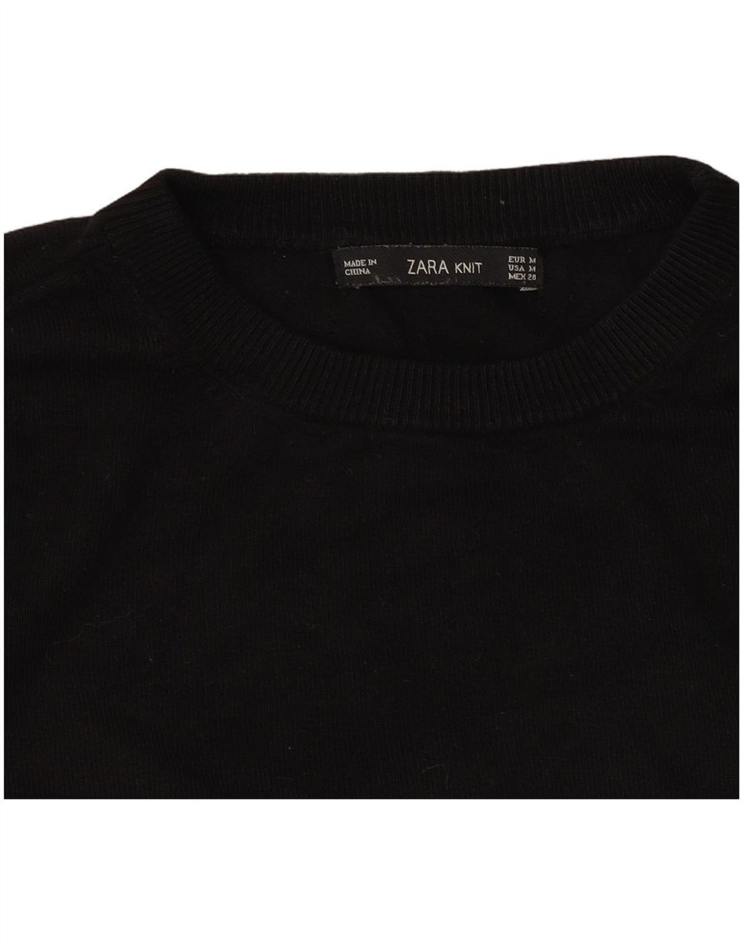 Zara - Jersey de cuello redondo para mujer, talla 40, talla M, color negro