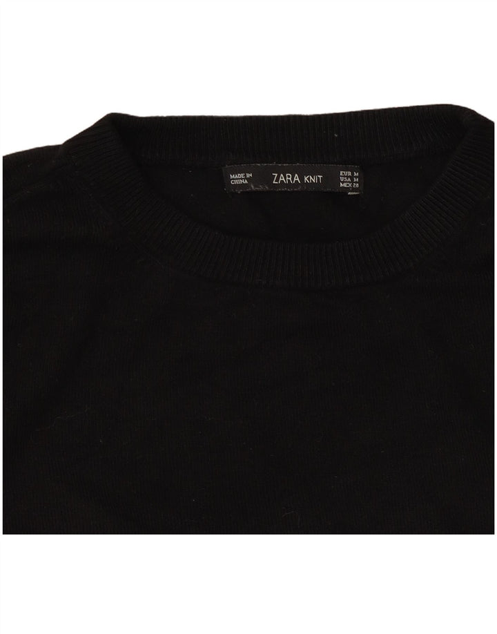 Zara - Jersey de cuello redondo para mujer, talla 40, talla M, color negro