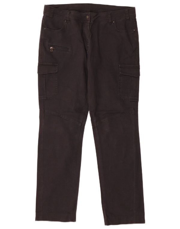 Naf Naf Pantalones cargo rectos para mujer EU 42 Large W34 L30 Algodón negro