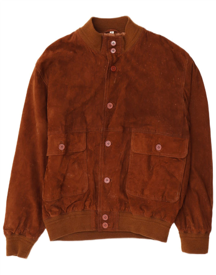 Vintage hombres ante bomber chaqueta IT 56 3XL cuero marrón