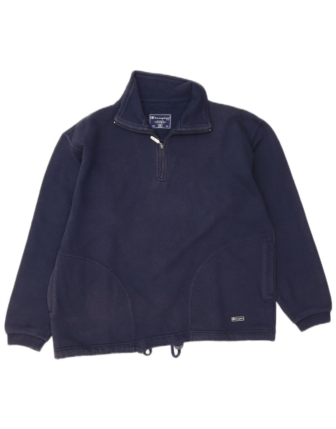 CHAMPION Sudadera con cuello y cremallera para mujer UK 14 Medium Azul marino Algodón