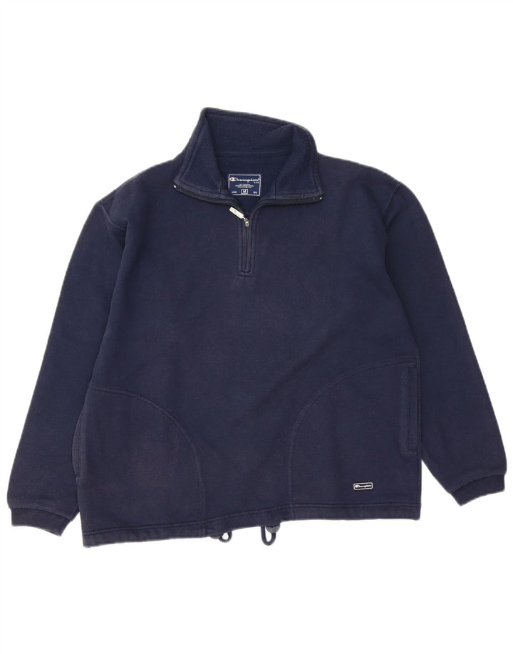 CHAMPION Sudadera con cuello y cremallera para mujer UK 14 Medium Azul marino Algodón