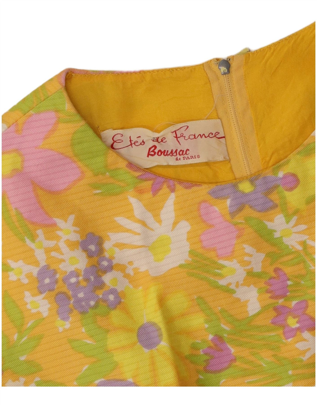 BOUSSAC Vestido tubo sin mangas para mujer UK 44 Medio Amarillo Floral