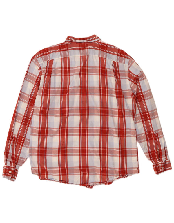 EDDIE BAUER Camisa de corte clásico para hombre de algodón a cuadros rojos grandes