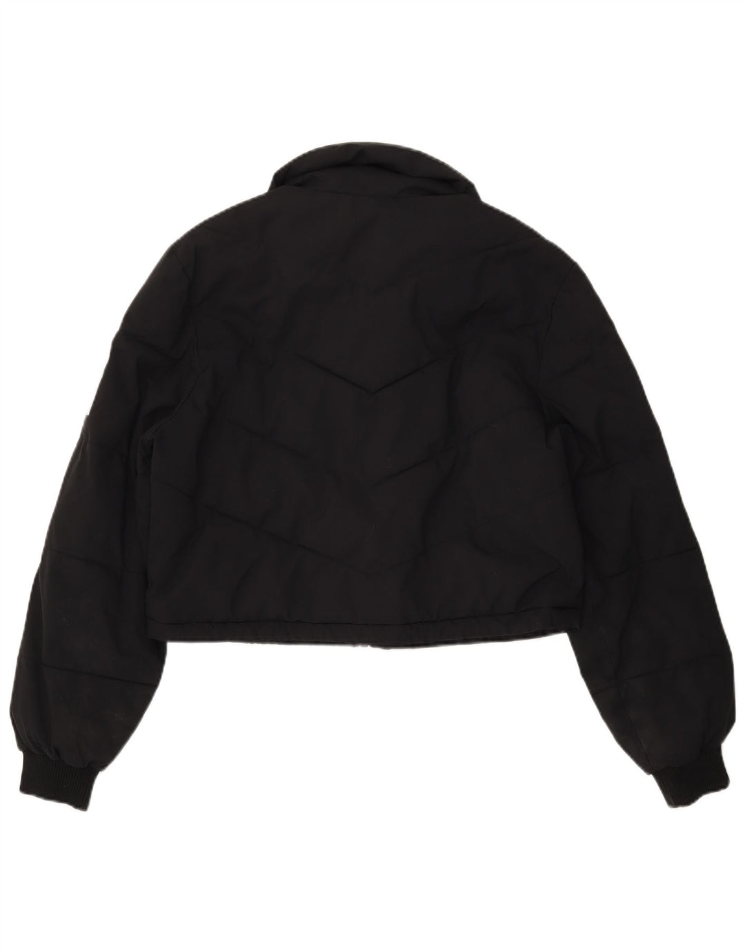 TRUE RELIGION Chaqueta acolchada corta para mujer UK 46 Grande Poliéster negro