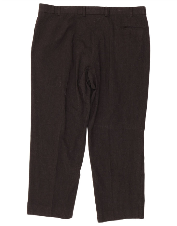Marks & Spencer Pantalón de traje recto para hombre W40 L29 Lana gris