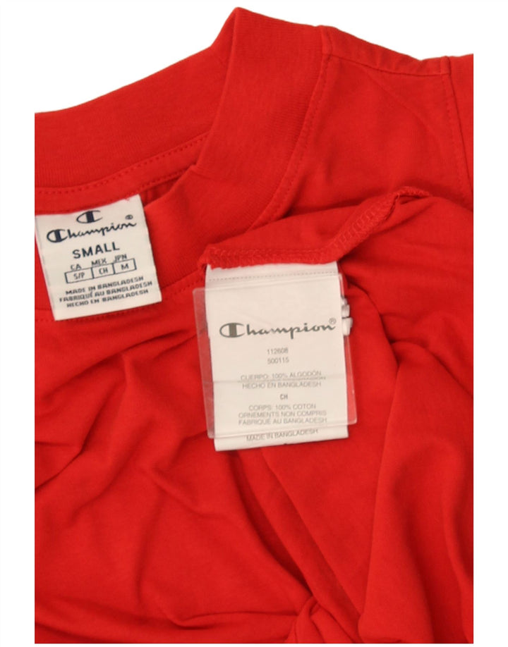 Champion Mujer Gráfico Chaleco Top UK 10 Pequeño Algodón Rojo