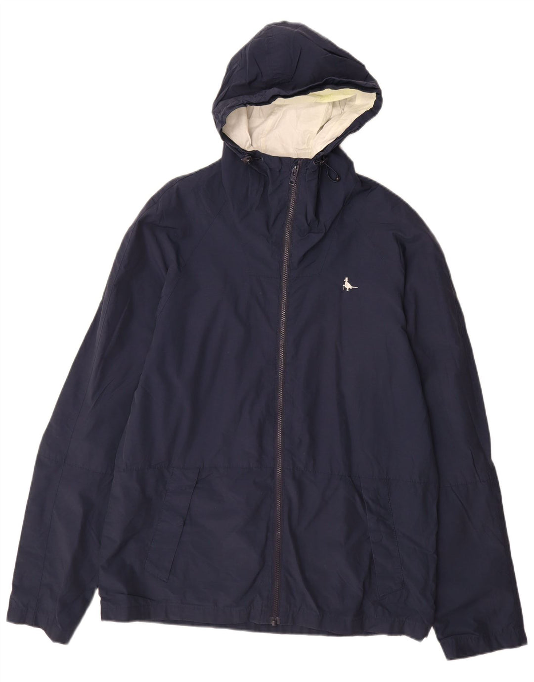 Jack Wills Chaqueta impermeable con capucha para hombre UK 40 Large Azul marino Algodón