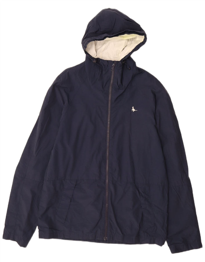 Jack Wills Chaqueta impermeable con capucha para hombre UK 40 Large Azul marino Algodón