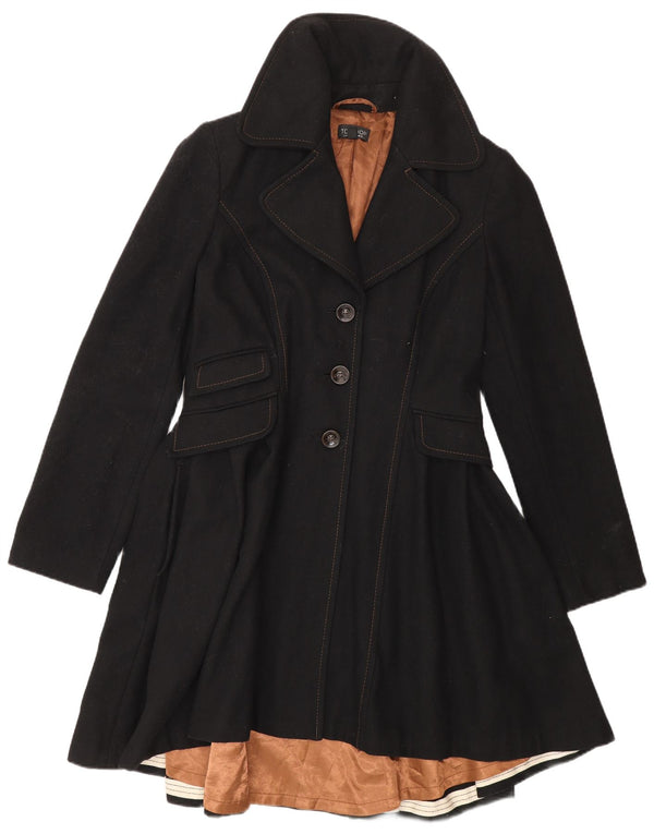 Topshop Abrigo Princesa para Mujer UK 40 Lana Negra Mediana