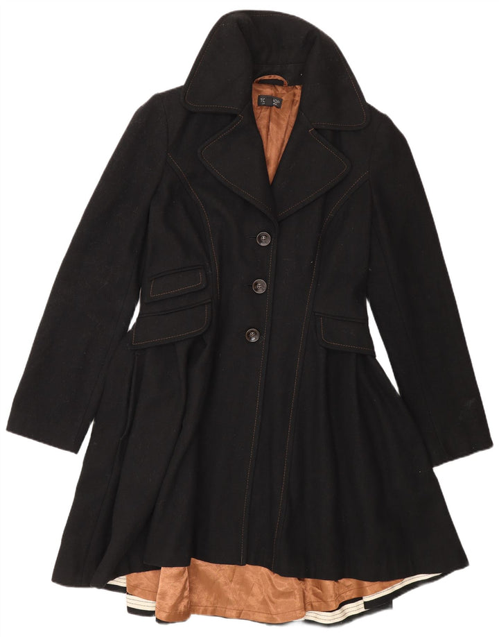 Topshop Abrigo Princesa para Mujer UK 40 Lana Negra Mediana