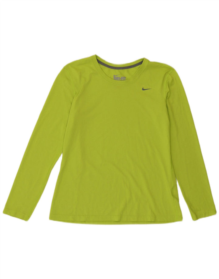 Nike Mujer Dri Fit Regular Fit Top Manga Larga UK 44 Verde Medio