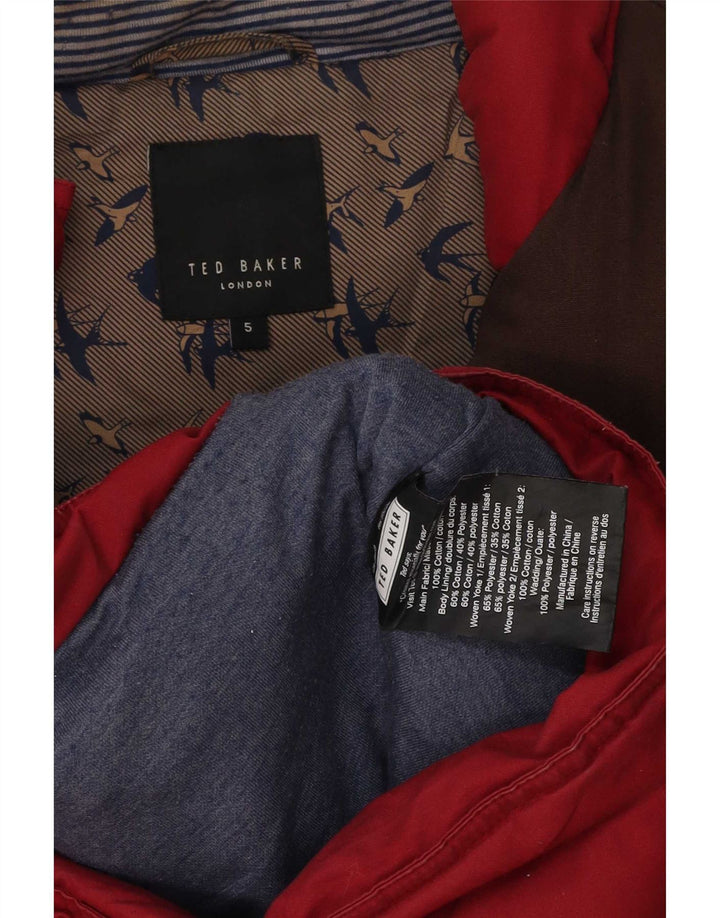 Chaleco acolchado para hombre de Ted Baker Talla 5 XL Algodón rojo con bloques de color