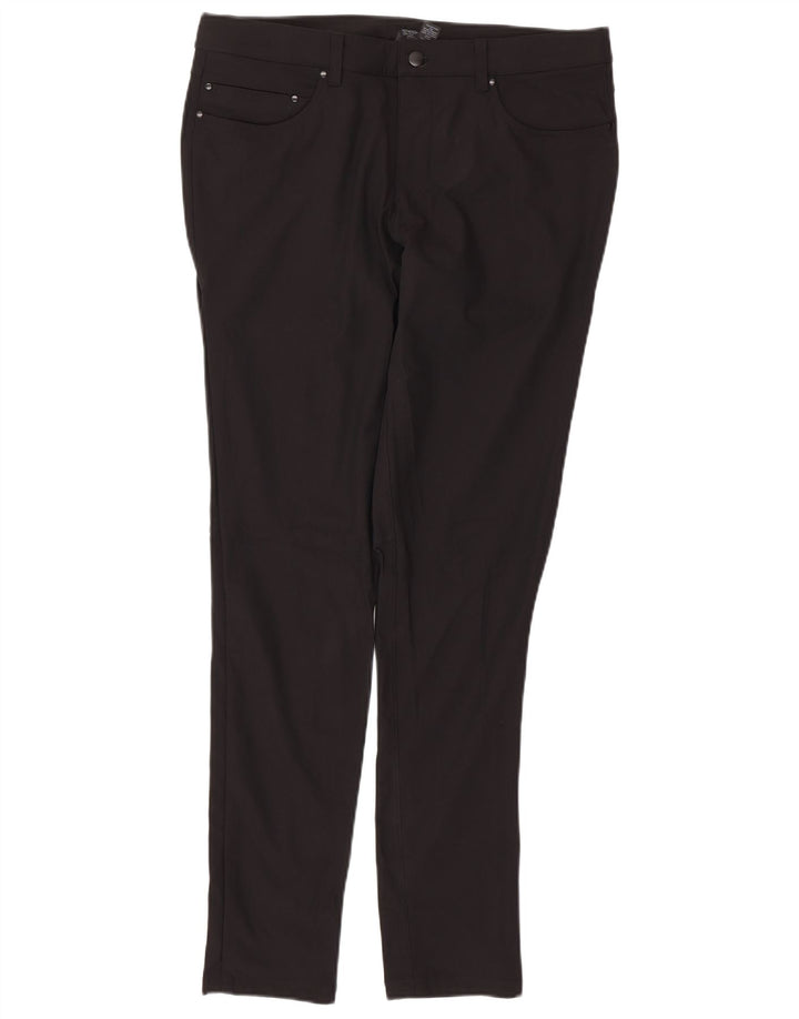 LULULEMON Pantalones casuales ajustados para hombre W34 L33 Poliéster negro