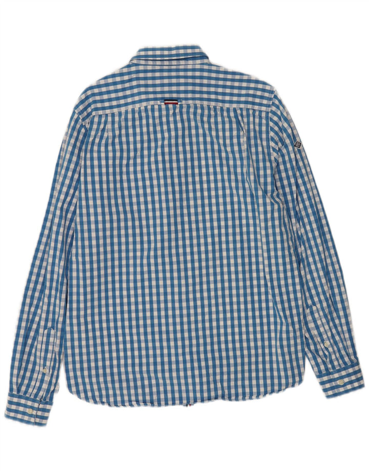 Camisa Superdry Hombre XL Algodón Vichy Azul
