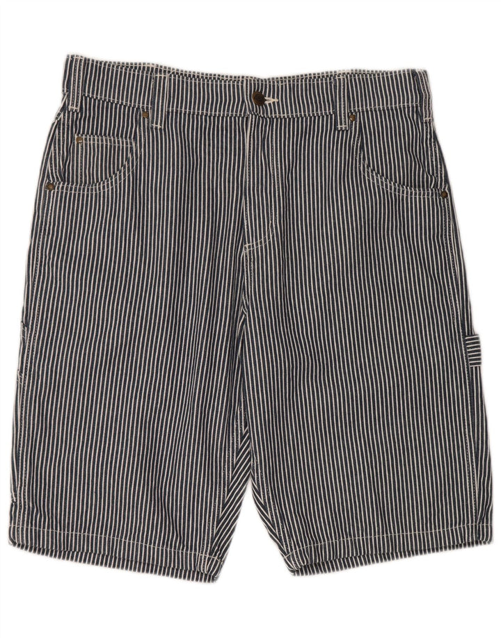 Dickies Pantalones cortos tipo cargo para hombre W34 Large Algodón a rayas azul marino