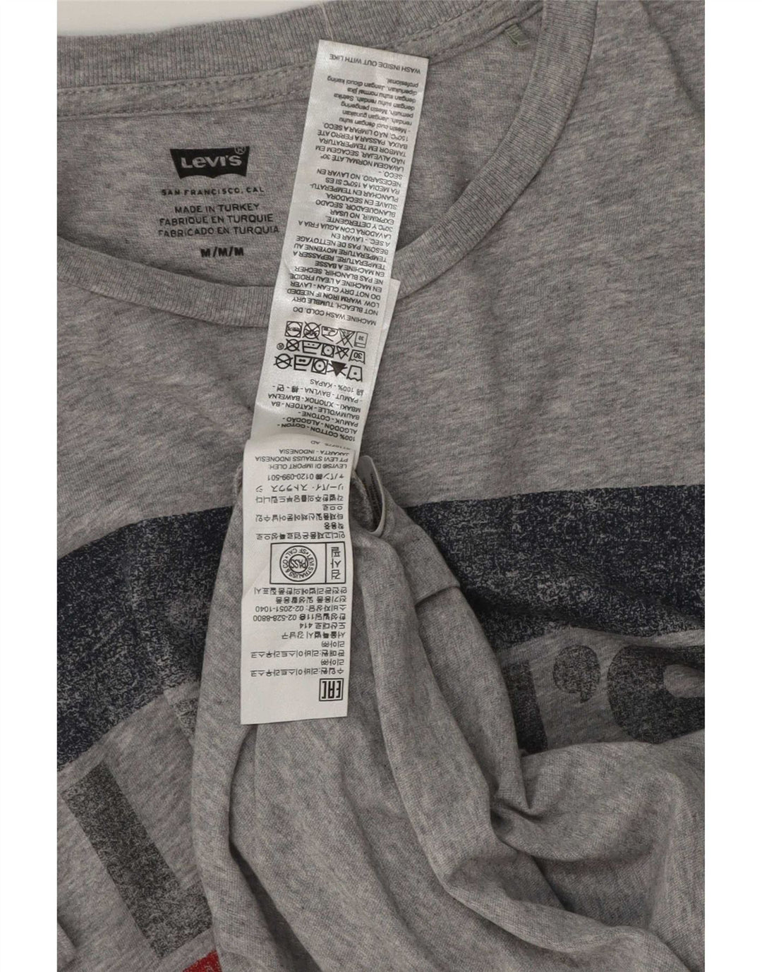 Levi's Camiseta gráfica para hombre Top de algodón moteado en gris medio