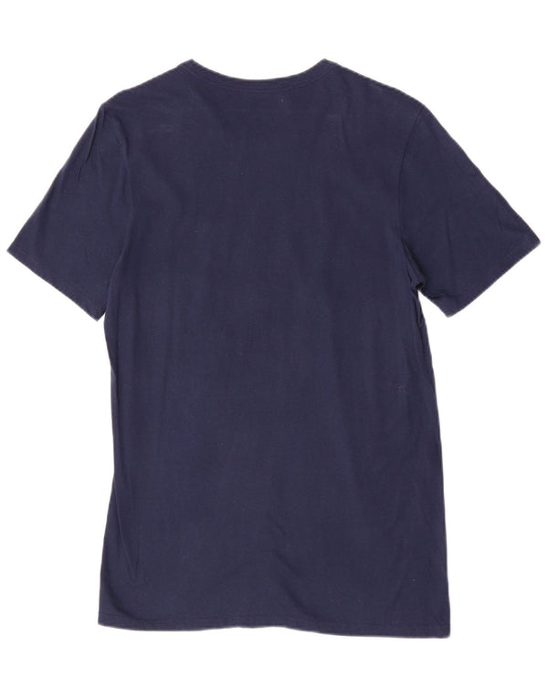 Nike Camiseta deportiva de ajuste atlético para hombre, talla pequeña, azul marino, algodón, deportiva