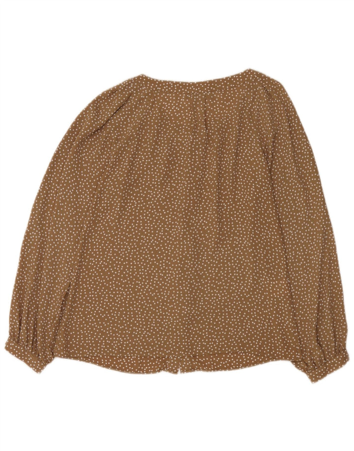 Laura Ashley Blusa para mujer UK 42 Poliéster con lunares marrón medio