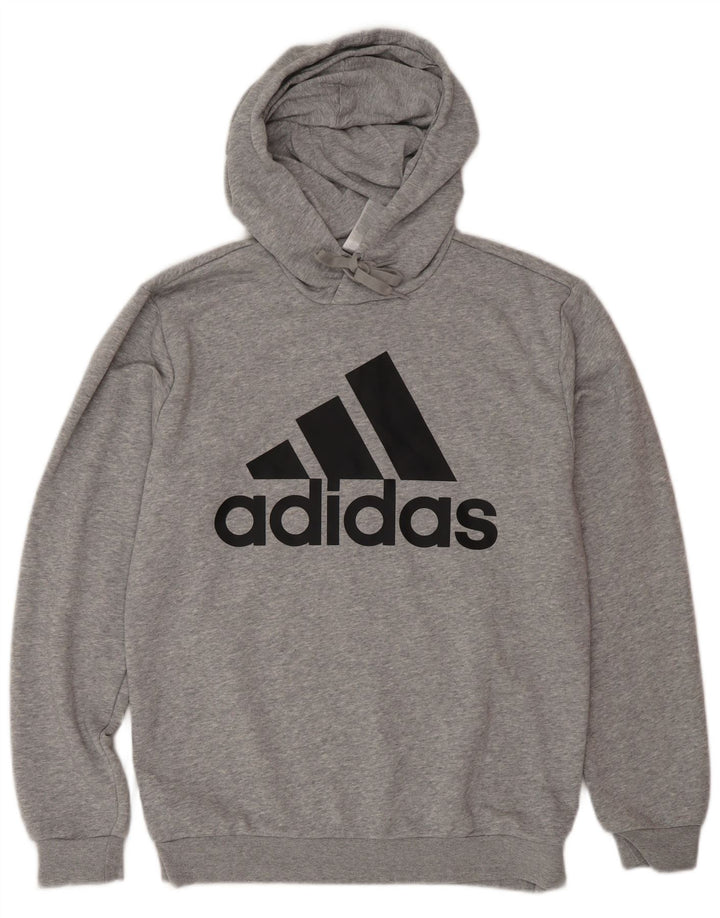ADIDAS Hombre Graphic Sudadera con capucha Jumper Pequeño Gris Algodón