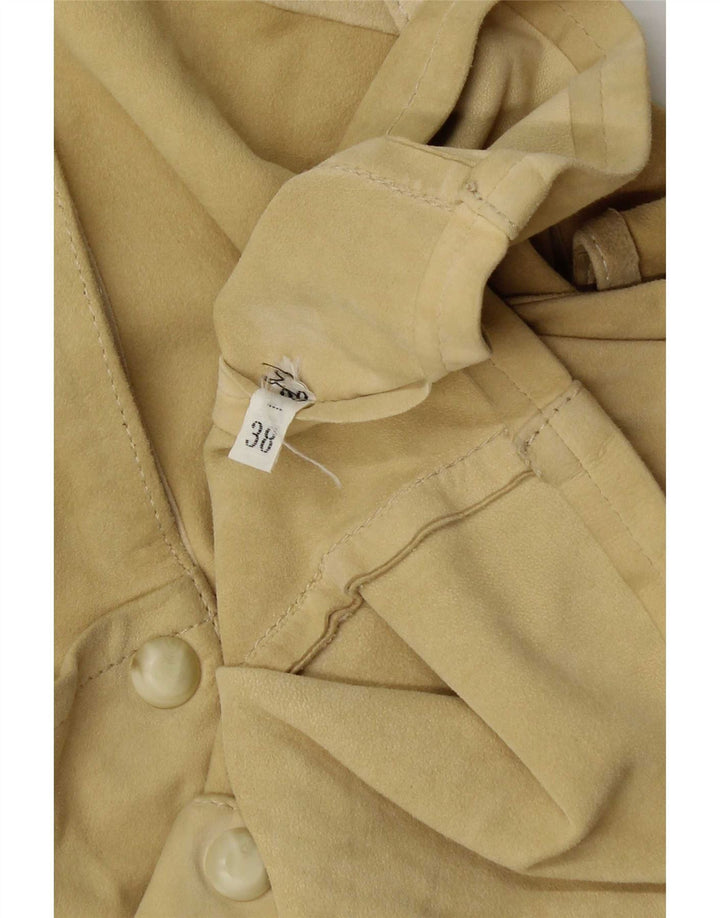 Vintage mujer oversize 3/4 manga ante blusa top EU 38 amarillo medio