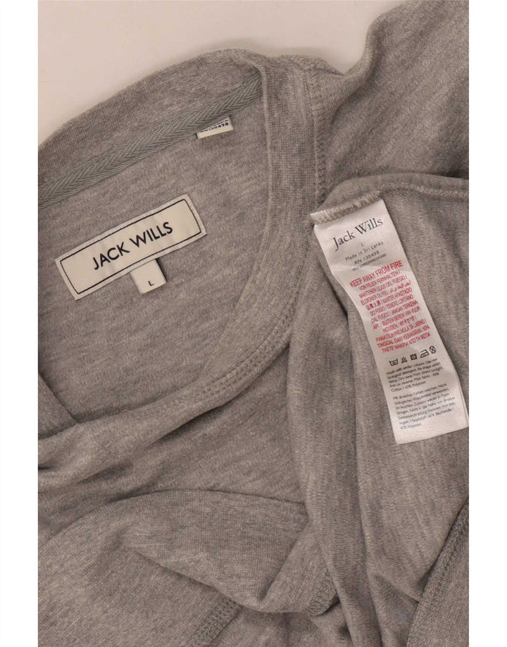Jack Wills Hombre Sudadera Estampada Jersey De Algodón Gris Color Block Grande