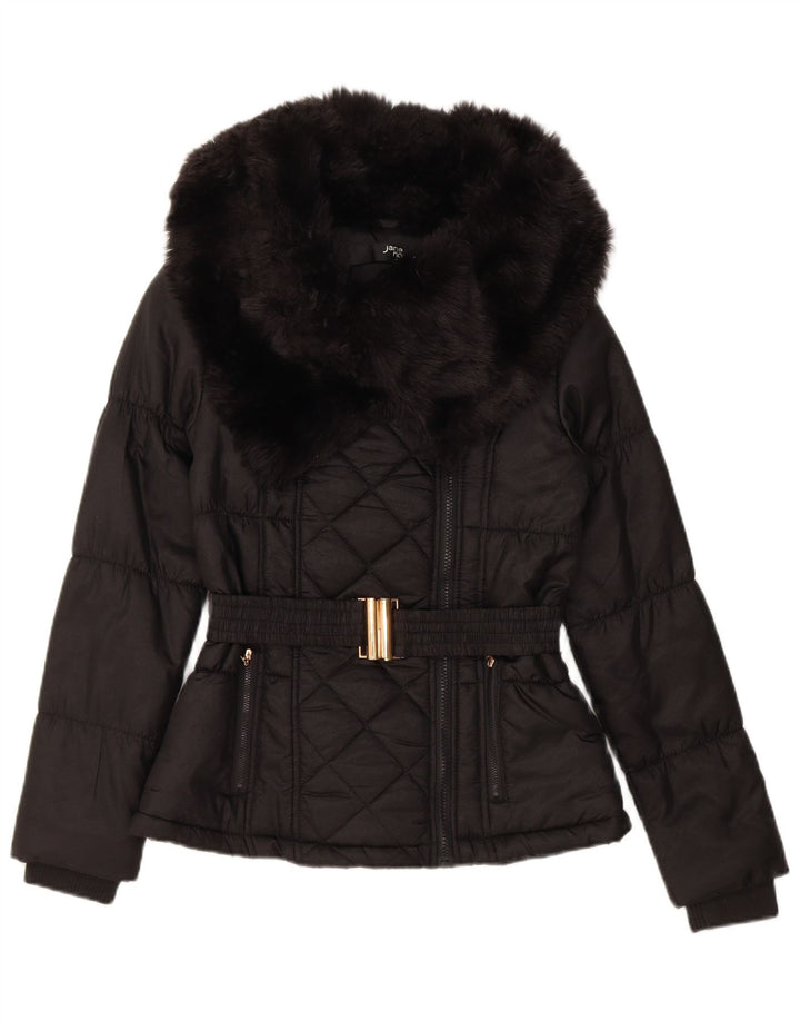 JANE NORMAN Womens Padded Jacket UK 8 Small Black Nylon