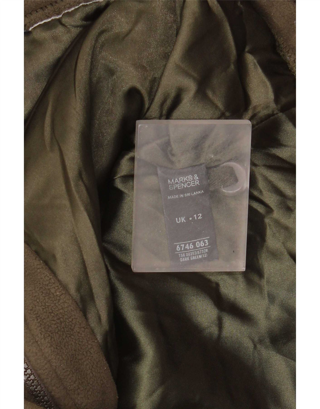 Marks & Spencer Chaqueta polar para mujer UK 12 Poliéster verde medio