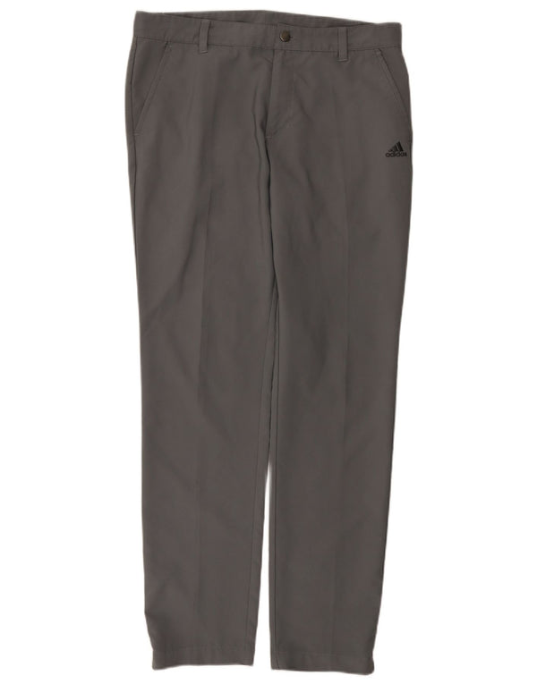 Adidas Hombre Slim Chino Pantalones W32 L32 Gris Poliéster