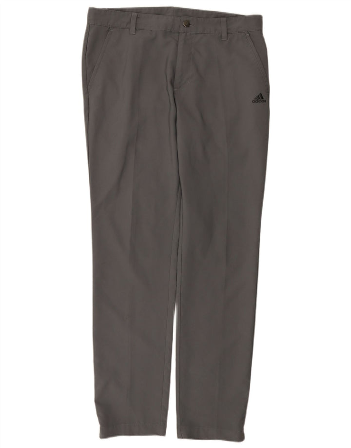 Adidas Hombre Slim Chino Pantalones W32 L32 Gris Poliéster