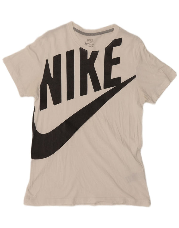 Nike Camiseta ajustada con gráfico para hombre, talla grande, algodón blanco