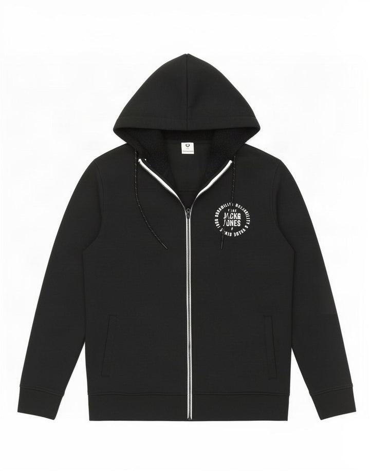 Jack & Jones Sudadera con capucha y cremallera para hombre XL Poliéster negro