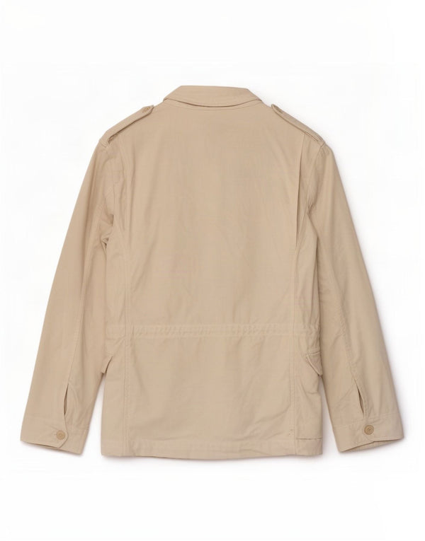 Zara Mens Utility Jacket UK 36 Small Beige Algodón
