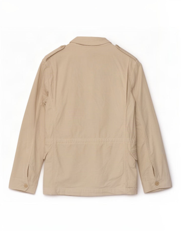 Zara Mens Utility Jacket UK 36 Small Beige Algodón