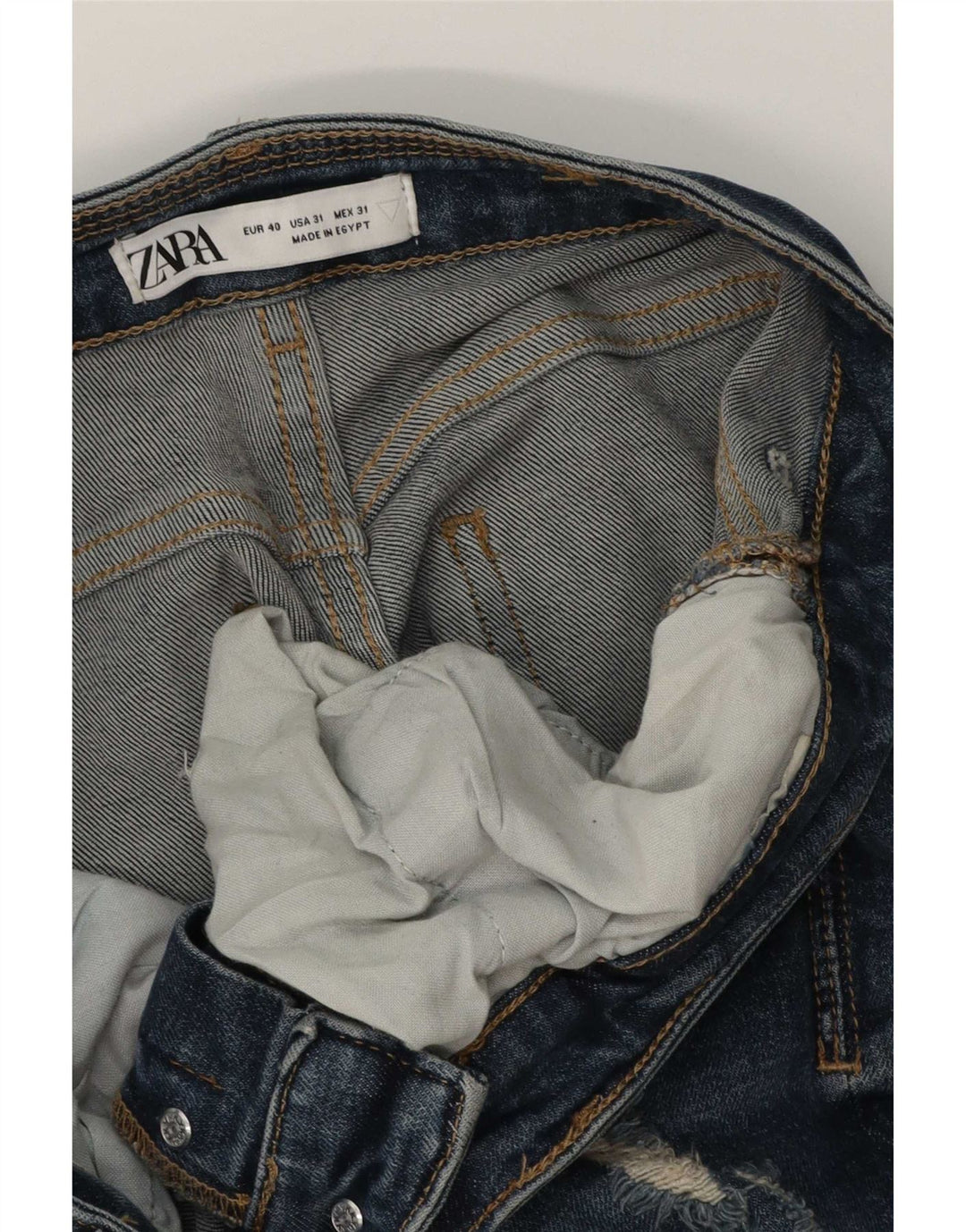 Zara Jeans ajustados desgastados para hombre EU 40 Medium W31 L30 Azul