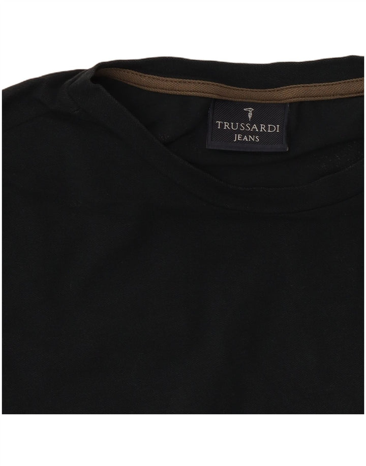 TRUSSARDI JEANS Camiseta gráfica para hombre Top Medium Black Cotton