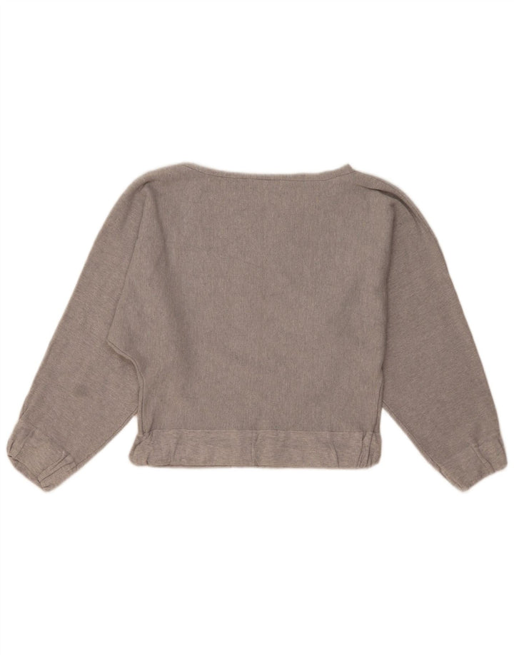 Zara Mujer Crop Sudadera Jumper UK 44 Viscosa Gris Medio