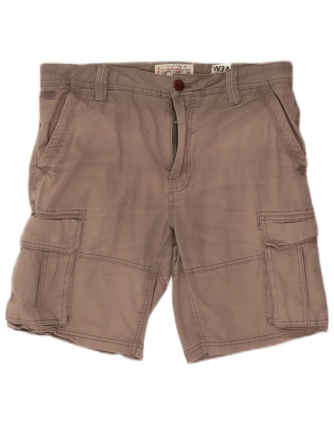 Pantalones cortos cargo para hombre Fat Face W34 Algodón gris grande